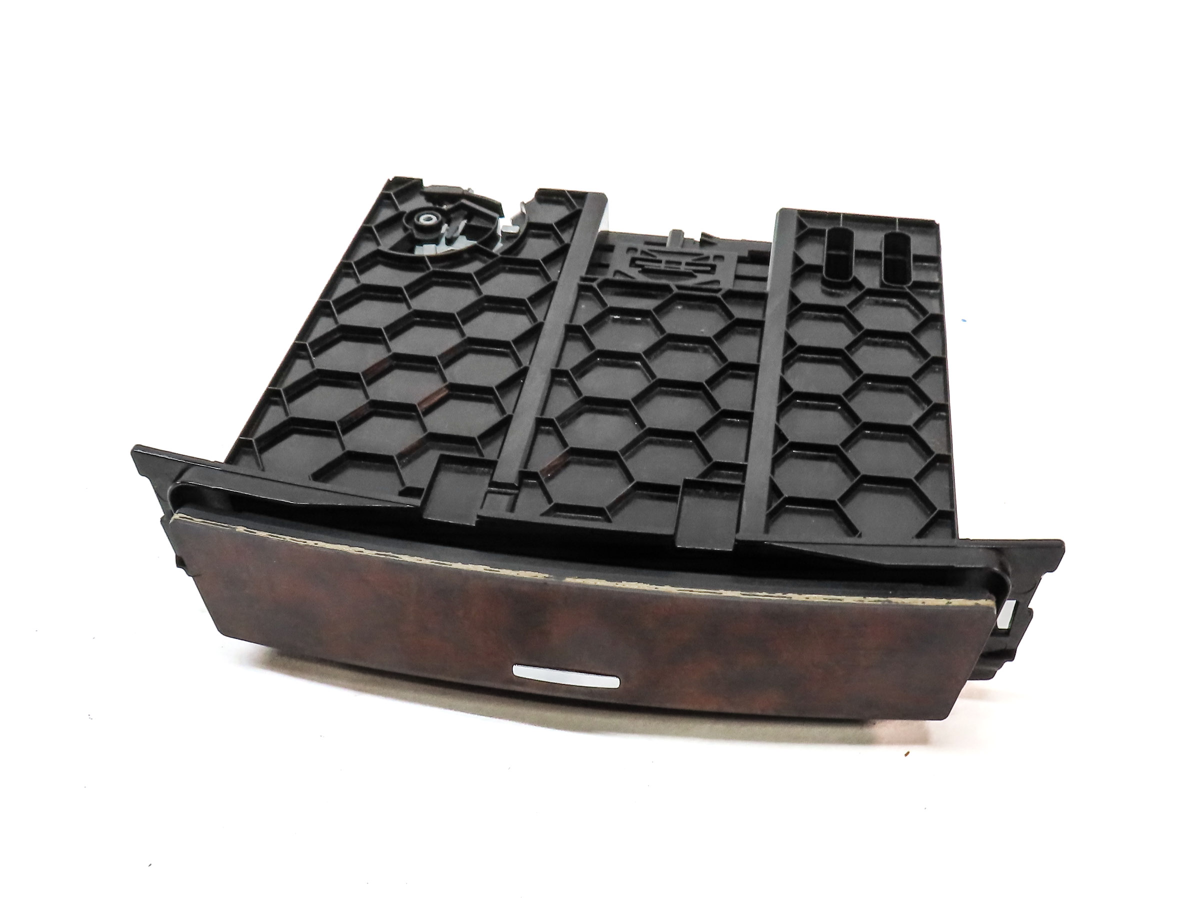 12 MERCEDES GL450 X164 FRONT CENTER CONSOLE COIN TRAY COMPARTMENT (WALNUT) — exact item pictured